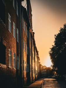 street sunset building architecture stralsund houses city dusk nature twilight